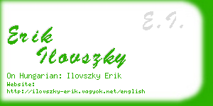 erik ilovszky business card